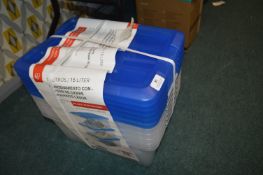 *Five 15L Plastic Storage Boxes with Lids
