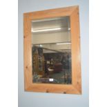 Pine Framed Beveled Edge Mirror
