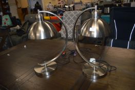 Two Silver Desk Lamps