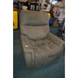 *Grey Suede Effect Rocking Recliner