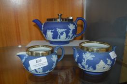 Wedgwood Blue & White Jasperware Part Tea Set