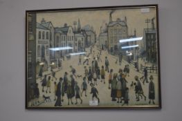 Framed Lowry Print Street Scene