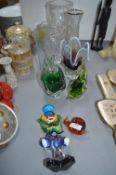 Glassware Including Murano and Studio Glass Vases,