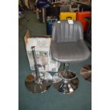 *Two Grey Gas-Lift Barstools