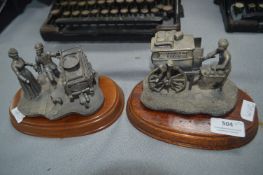 Two Tudor Mint Pewter Figures Baker and a Milkman