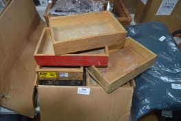 Twelve Small Pine Tray Boxes
