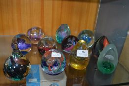 Eleven Caithness Glass paperweights, Some Limited Edition
