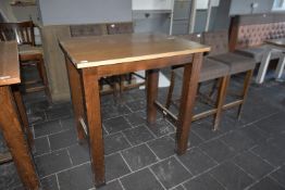 *Oak Topped Poser Table with Darkwood Base 100x76cm