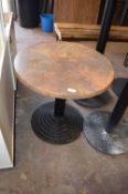 *60cm Circular Wood Topped Table