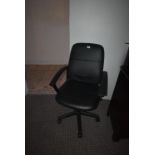 *Executive Swivel Chair in Black Faux Leather