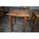 *Oak Topped Poser Table with Darkwood Base 91x89cm