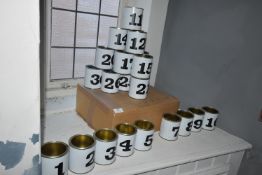 *Table Number Cans 1-30 (no. 22, 23 & 6 missing)
