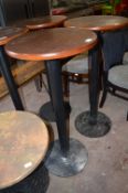 *Two 50cm Circular Wood Topped Poseur Tables