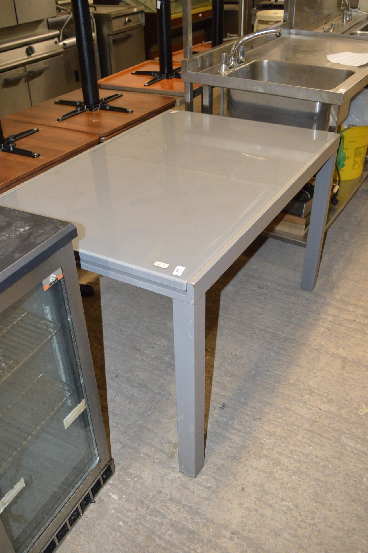 Grey Extending Glass Topped Table 120x80cm x 75cm tall - Image 2 of 2