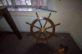 *Hardwood Ships Wheel with Brass Boss