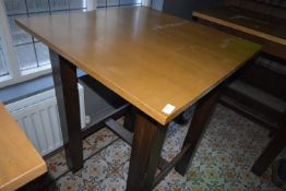 *Oak Topped Poser Table on Darkwood Frame 90x91cm