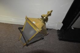 *Brass Coach Lamp with Frosted Glass