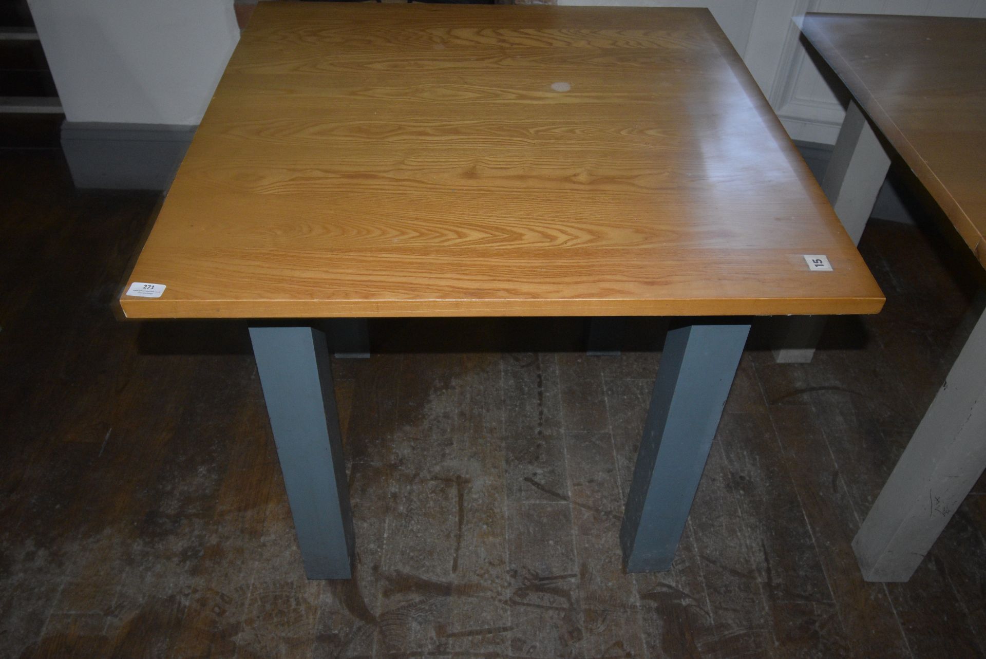 *Square Oak Topped Dining Table on Painted Base 88x88cm