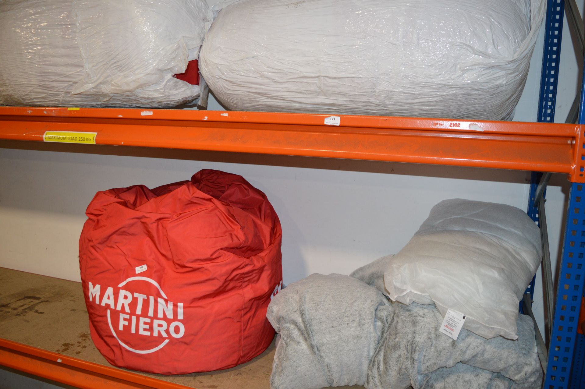 *Three Red Martini Fiero Beanbags, and a Small Grey Duvet and Pillow - Image 2 of 3