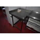 *Stainless Steel Corner Table with Upstand to Rear and Side 77x65cm