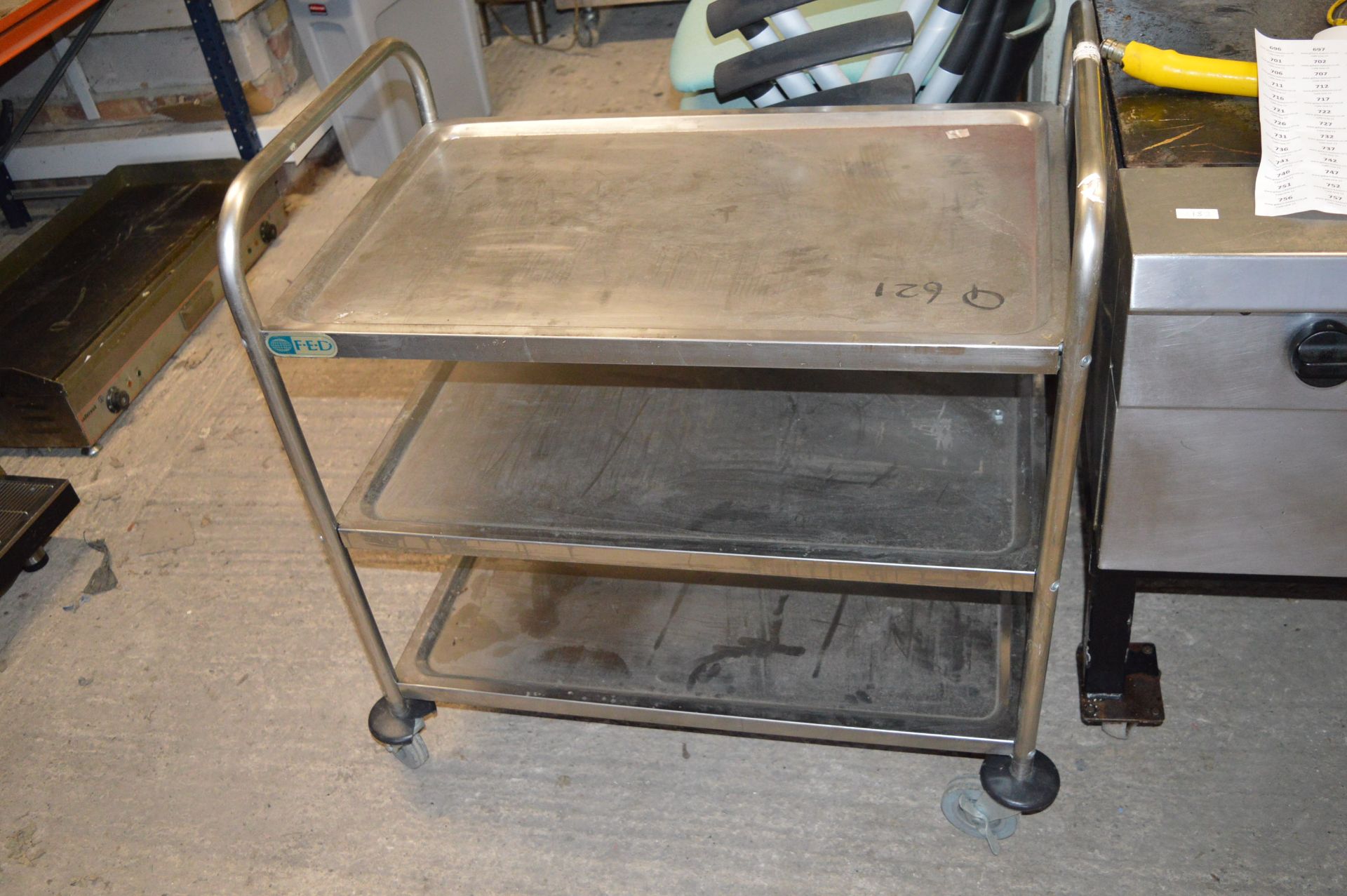 *Three Tier Stainless Steel Trolley