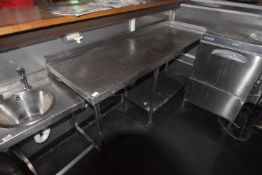 *Stainless Steel Preparation Table with Appliance Gap, Undershelf, and Upstand to Rear & Right