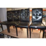 Four Black Leatherette Chairs