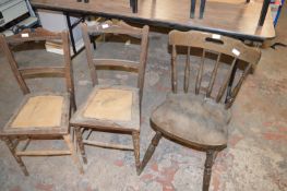Three Wooden Chairs (two require restoration)
