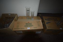 *Box of Branded Heineken Half Pint and Strongbow Pint Glasses