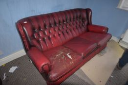 *Chesterfield Style Three Seat Wingback Settee