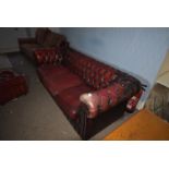 *Oxblood Chesterfield Three Seat Sofa