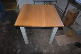 *Oak Topped Table on Painted Base 74x76cm