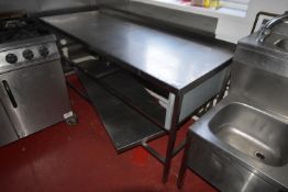 *Stainless Steel Topped Preparation Unit with Upstand to Rear 170x70cm