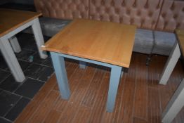 *Square Oak Topped Dining Table on Painted Base 71x71cm