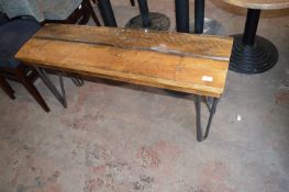 *Solid Wood Bench with Metal Legs 110cm long 53cm tall