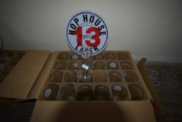 *Box of Hop House 13 Pint Glasses and a Sign