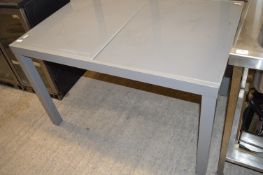 Grey Extending Glass Topped Table 120x80cm x 75cm tall