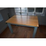 *Rectangular Oak Topped Dining Table on Painted Base 120x75cm