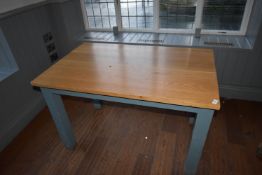 *Rectangular Oak Topped Dining Table on Painted Base 120x75cm