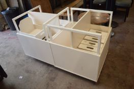 *Two Carpet Trolleys with Quantity of White Drawers