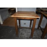 *Oak Topped Poser Table with Darkwood Base 90x91cm