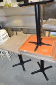 Three 60cm Square Tables with Black Base