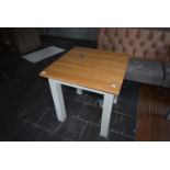 *Square Oak Topped Dining Table on Painted Base 71x71cm