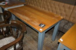 *Rectangular Oak Topped Dining Table on Painted Base 76x120cm