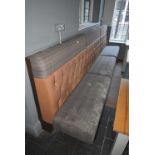 *Bench with Upholstered Seat and Button Back on Turned Legs 340cm long