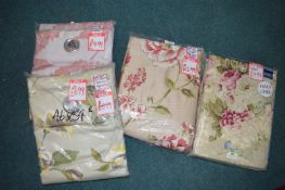 *Four Pairs of Assorted Floral Curtains