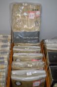 *Seven Pairs of Cuba Gold Eyelet Curtains 65" x 54