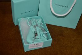 Tiffany Style Silver Padlock Pendant