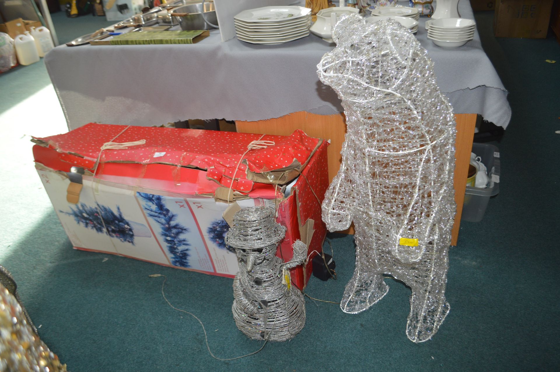 LED Polar Bear, Snow Lamp, and a Christmas Tree