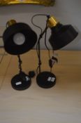 pair of Black Adjustable Lamps